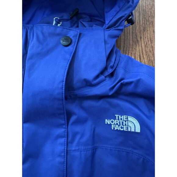 North Face Water Wind Proof Parka Light Jacket  Womens Size S Blue Hood - Picture 12 of 12